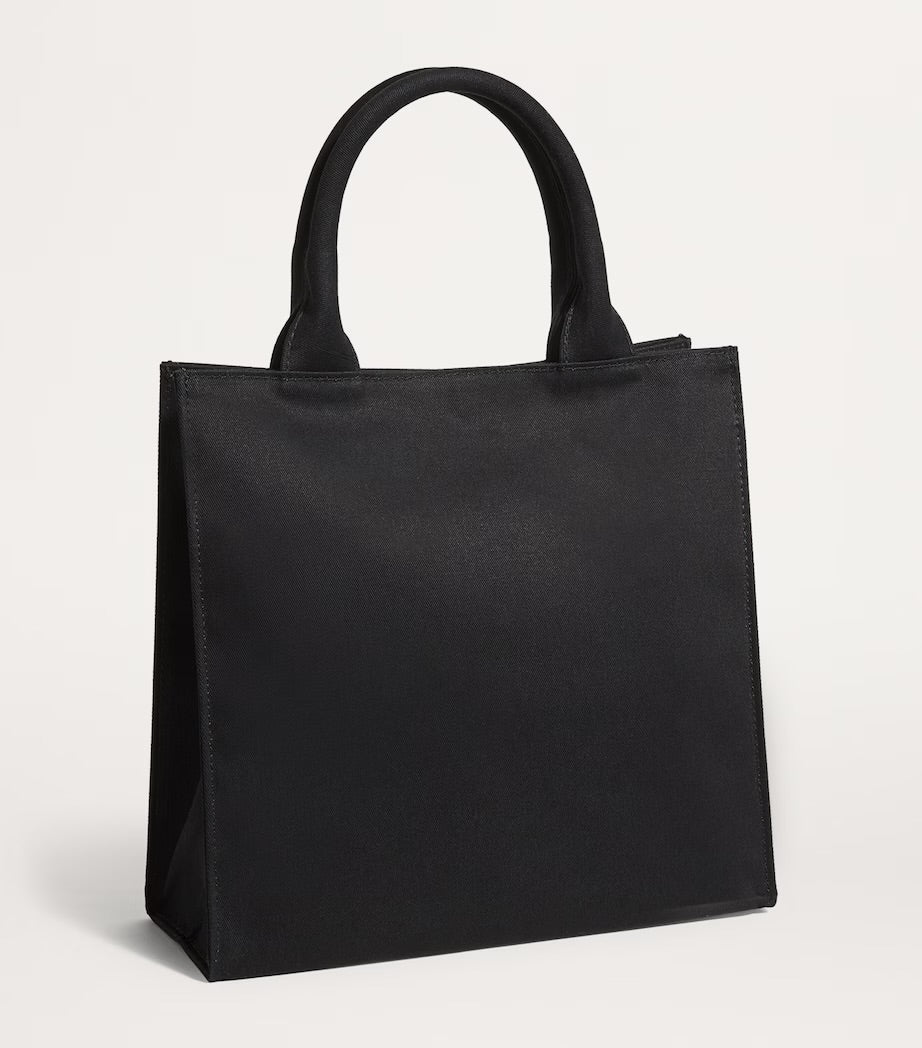 Harrods Large Cotton Logo Tote Bag | Black