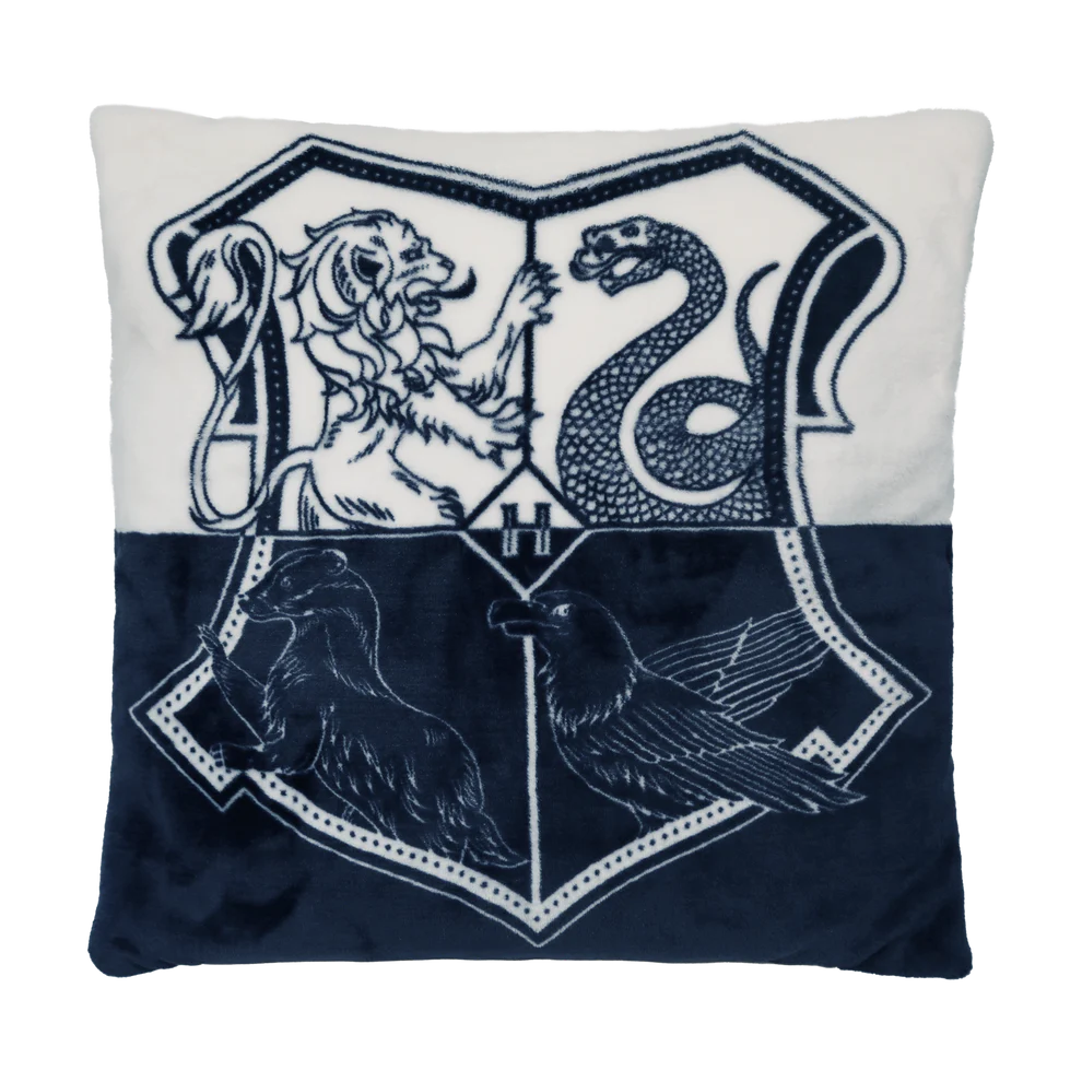 Funda de cojín con el escudo de Hogwarts