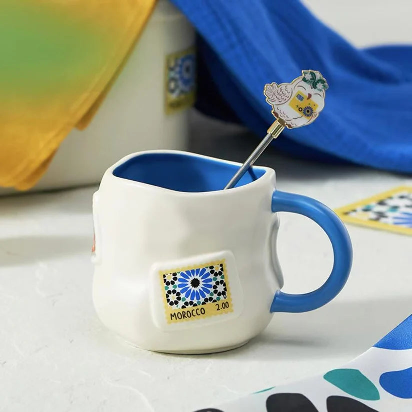 Taza de Ceramica con agitador Starbucks China 2025 Holiday Sea Breeze series 420ml