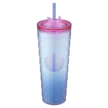 Vaso con popote de 24 oz con Straw Topper, serie Ocean Siren 2025 de Starbucks de Taiwán