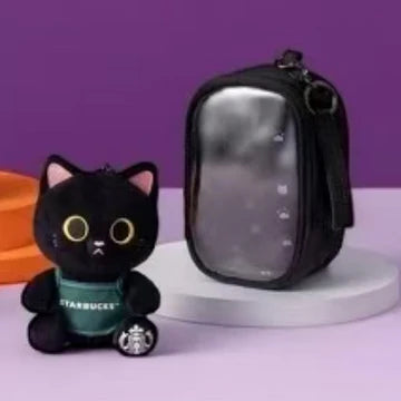Serie de Halloween de Starbucks Taiwán 2025, parte 1: Colgante de peluche de gato negro