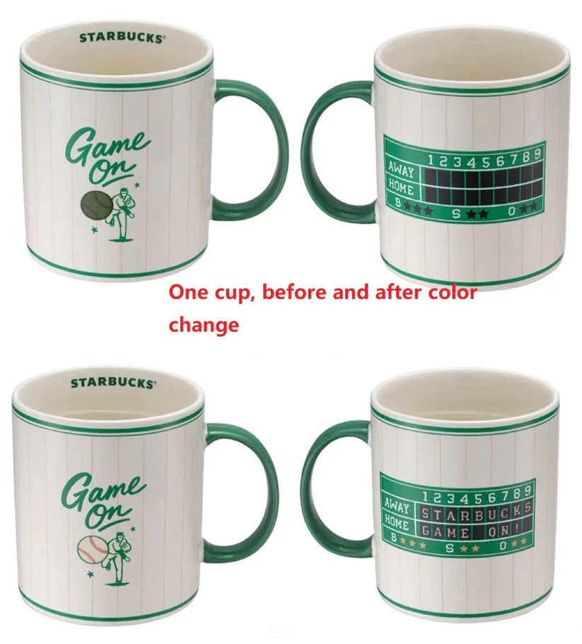 Taza que cambia de color de cerámica Starbucks Taiwan 2026 Baseball Series 473ml