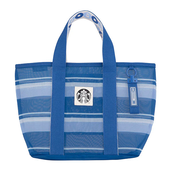 Starbucks Taiwan 2026 101 store series blue striped mesh bag