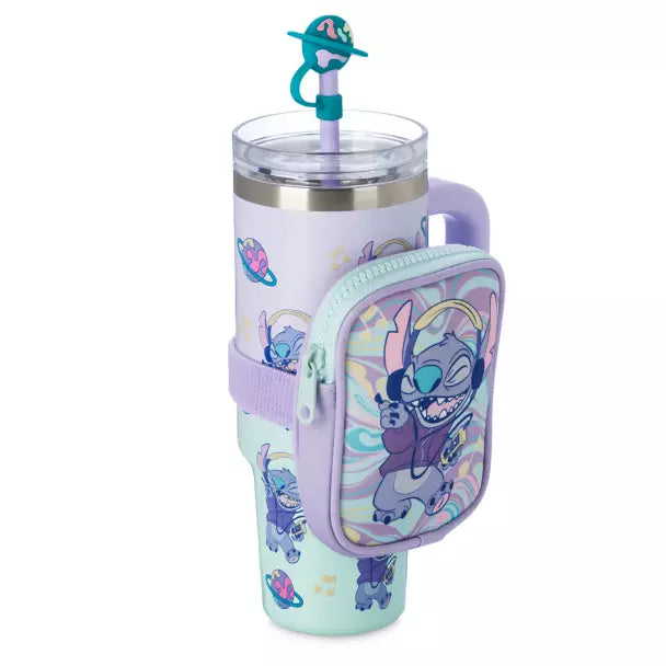 Vaso de viaje de acero inoxidable Stitch con popote y estuche con cierre – Lilo & Stitch Disney Store US