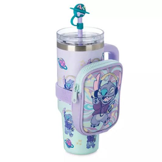 Vaso de viaje de acero inoxidable Stitch con popote y estuche con cierre – Lilo & Stitch Disney Store US