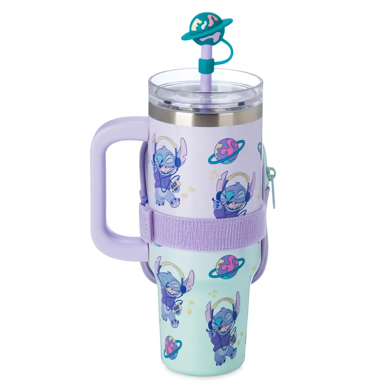 Vaso de viaje de acero inoxidable Stitch con popote y estuche con cierre – Lilo & Stitch Disney Store US