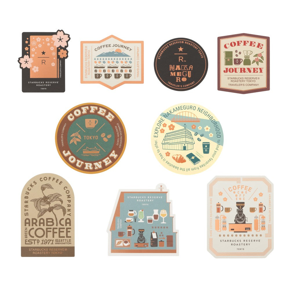 Juego de pegatinas para viajeros de Starbucks Reserve Roastery Travel Tokyo Roastery 2026