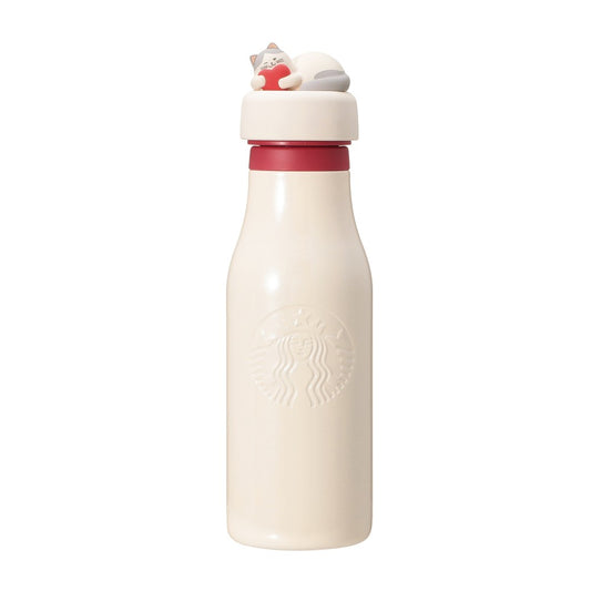 Botella de Leche blanca de acero inoxidable Starbucks Japan 2025 Valentine's Day 473ml
