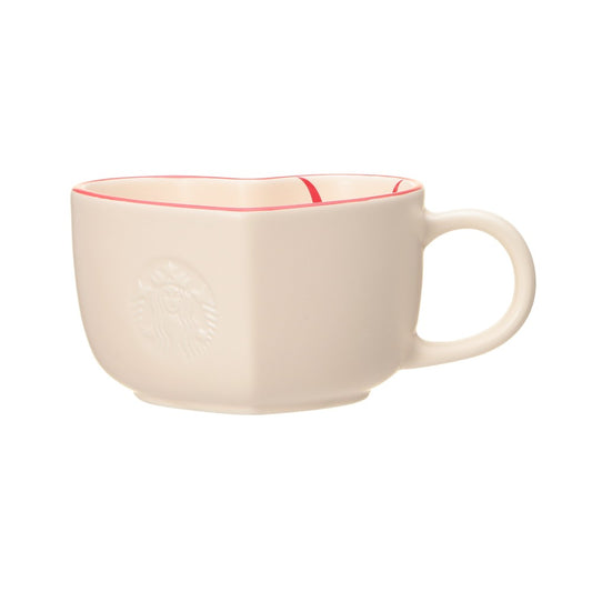 Taza de Cerámica en forma de corazón beige Starbucks Japan 2025 Valentine's Day  355ml