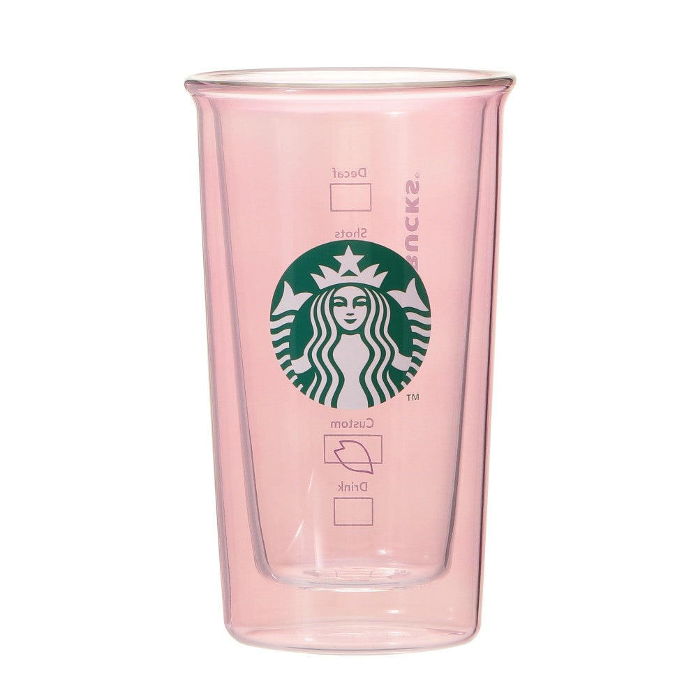 Vaso de Cristal Doble Pared Starbucks Japan 2025 Sakura series Pink 355ml