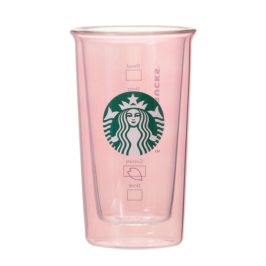 Vaso de Cristal Doble Pared Starbucks Japan 2025 Sakura series Pink  355ml