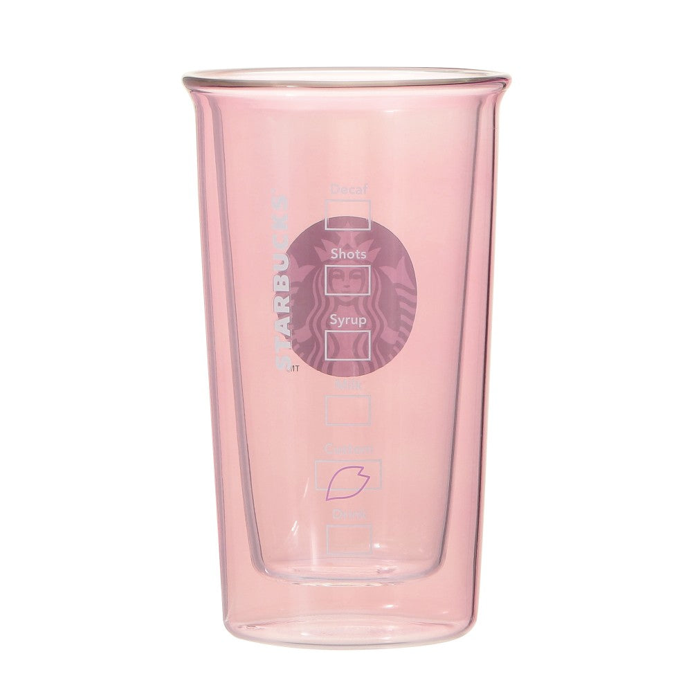 Vaso de Cristal Doble Pared Starbucks Japan 2025 Sakura series Pink 355ml