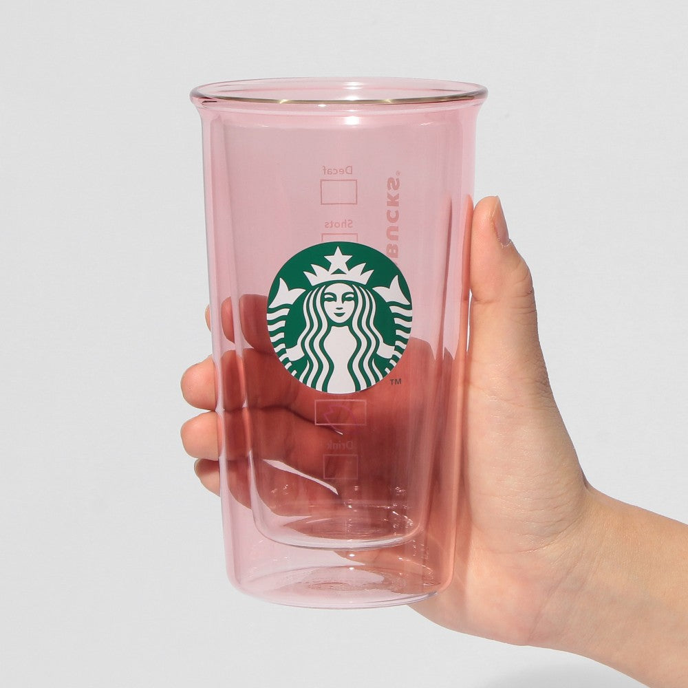 Vaso de Cristal Doble Pared Starbucks Japan 2025 Sakura series Pink 355ml