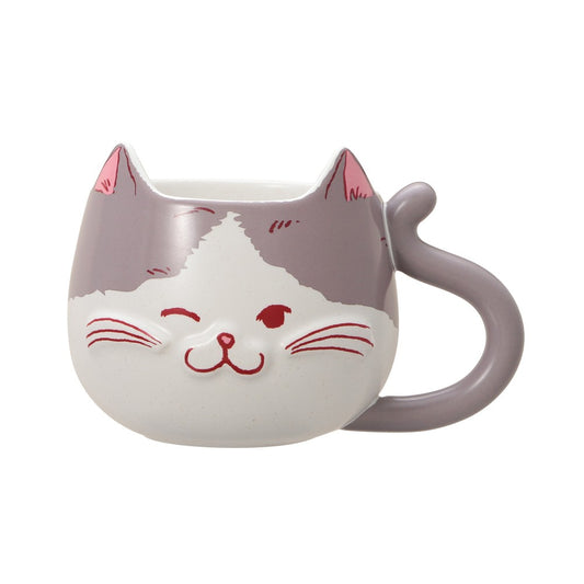 Taza de Ceramica con Cara de gatito gris Starbucks Japan 2025 Valentine's Day 355ml