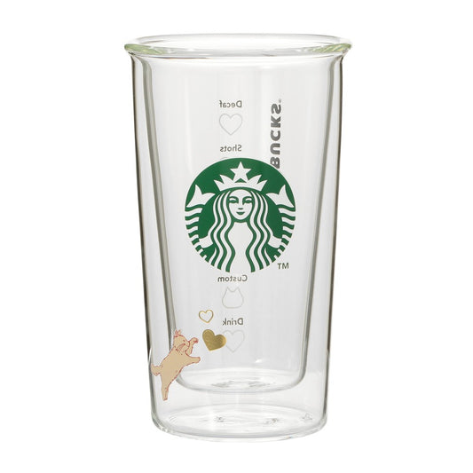Vaso de Cristal de doble pared resistente al calor Starbucks Japan 2025 Valentine's Day transparente 355ml