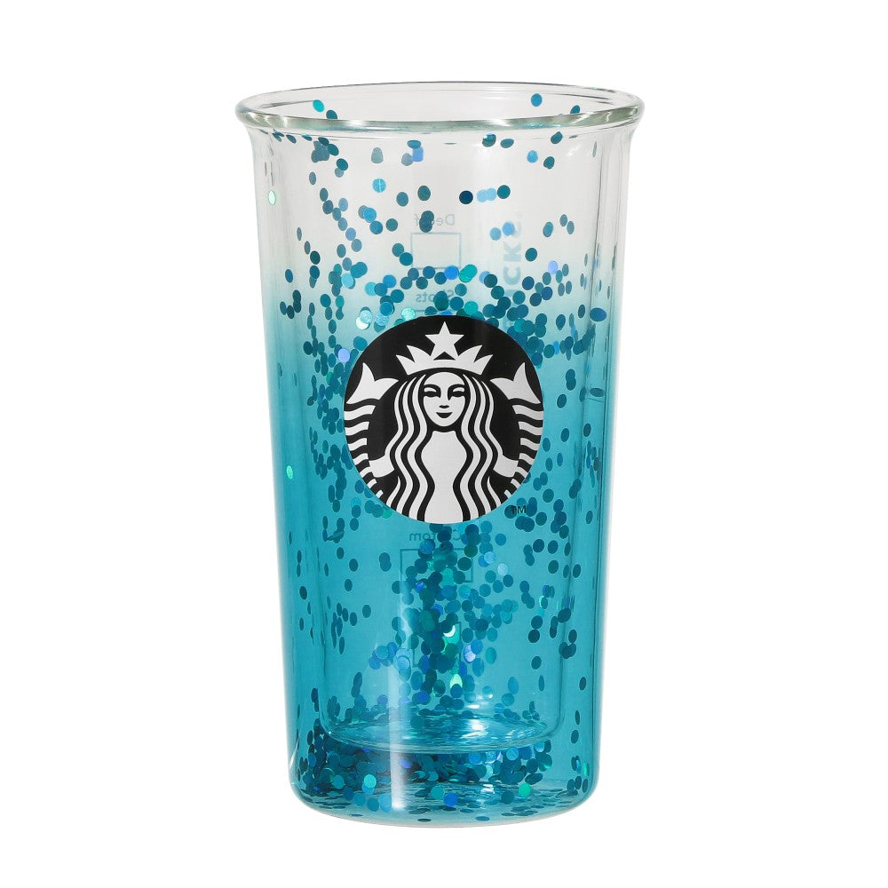 Vaso de Cristal resistente al calor de doble pared en color turquesa 355ml Starbucks Blue Breeze Japon Summer 2025