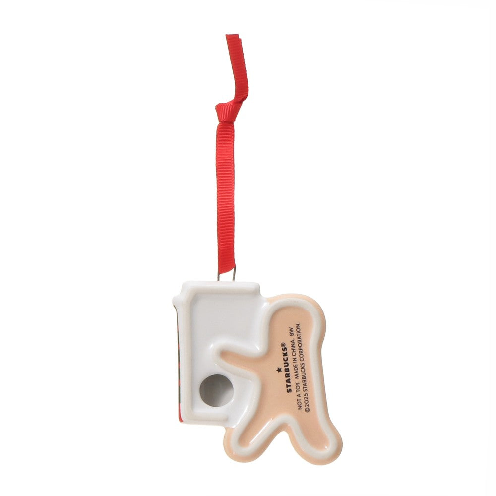 Adorno navideño 2025 Hombre de jengibre en taza roja Holiday Japan 2025