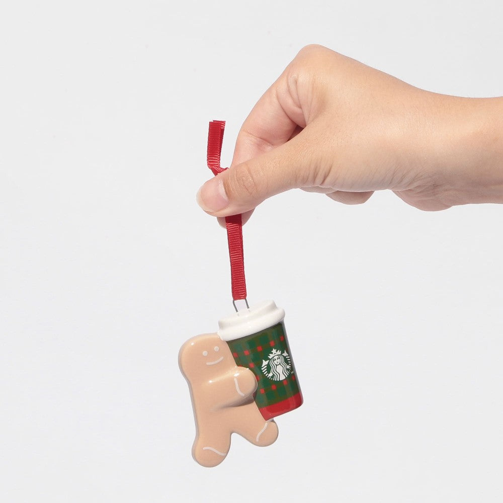 Adorno navideño 2025 Hombre de jengibre en taza roja Holiday Japan 2025