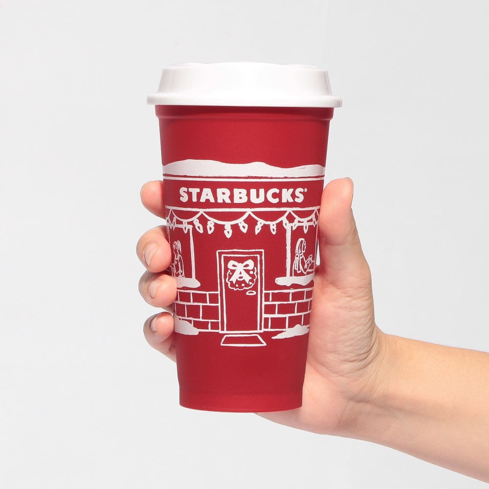 Vaso reutilizable Holiday 2025 rojo 473 ml + tapón para bebida Bearista Holiday Japan 2025