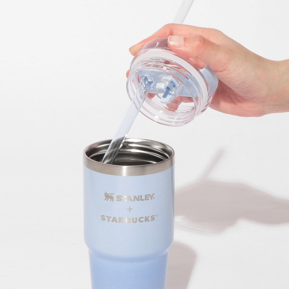 Vaso de acero inoxidable de 3 vías SAKURA2026, Stanley, azul brillante y degradado, 414 ml Sakura Twinkle Gentle Starbucks Japon 2026