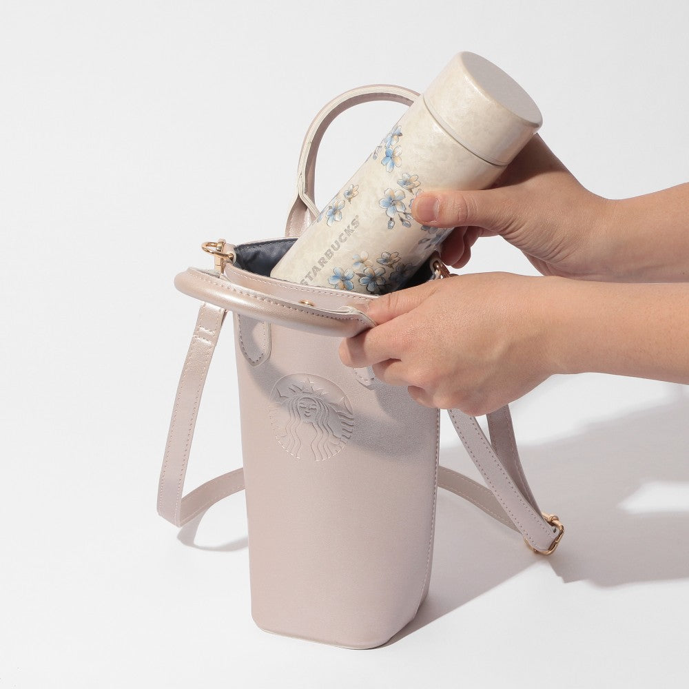 Bolso de hombro tipo botella rosa metalizado Sakura Twinkle Gentle Starbucks Japon 2026
