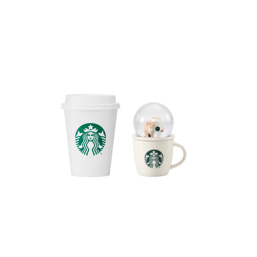 Starbucks China 2024 Coffee grounds and Lively green series taza bola de cristal gato 89ml