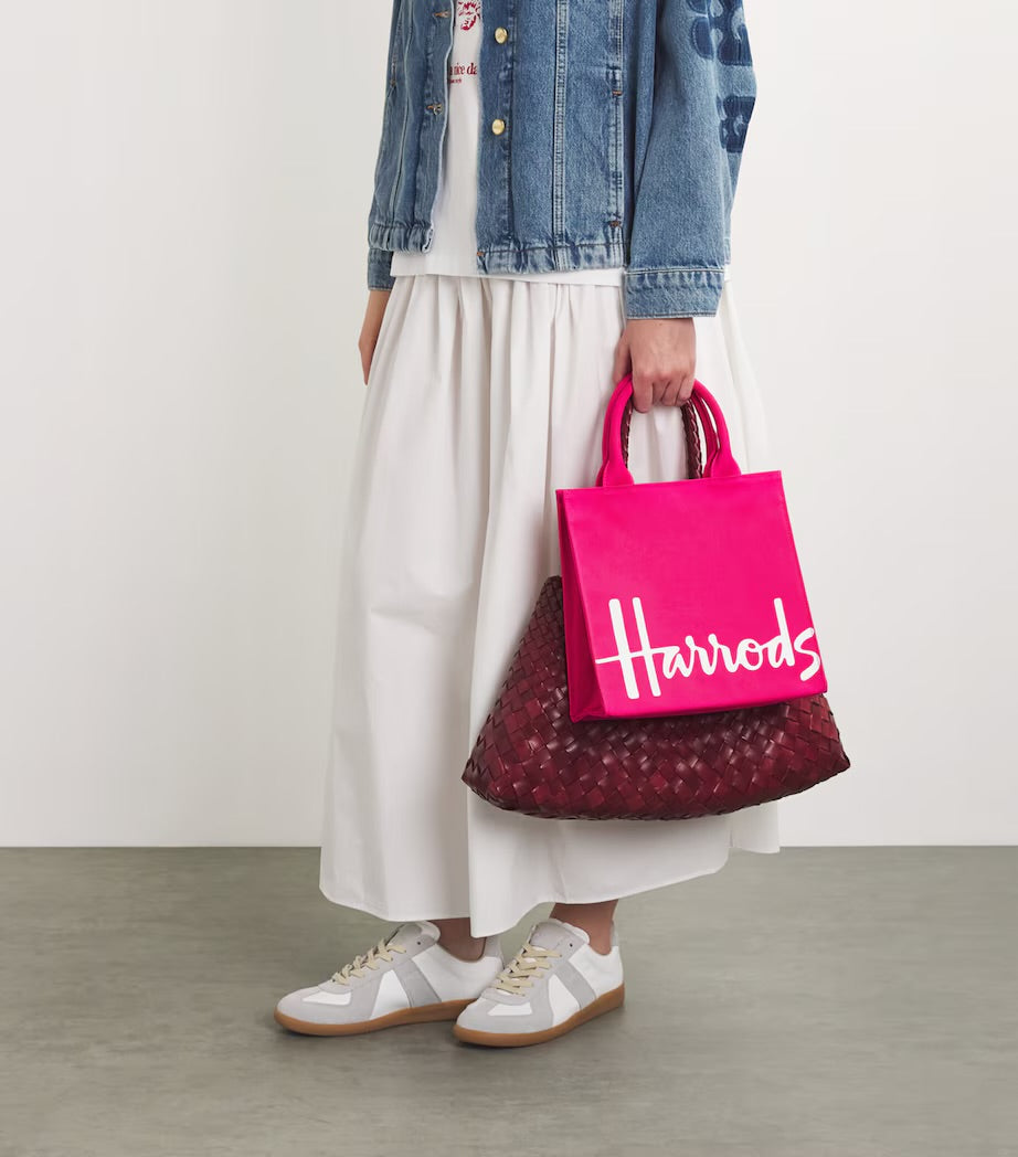 Harrods Small Cotton Logo Tote Bag | Hot Pink