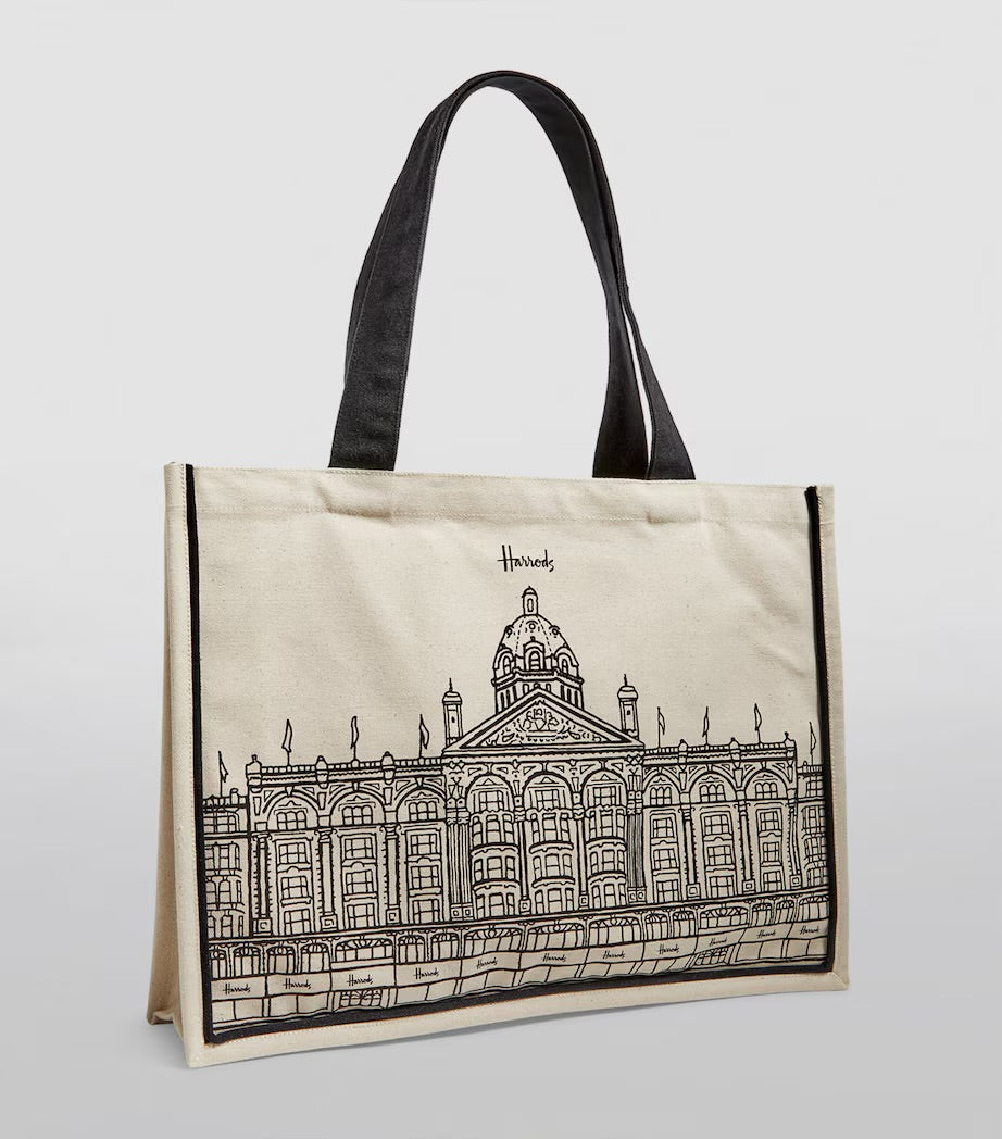 Harrods Large Harrods Outline Tote Bag | Ivory