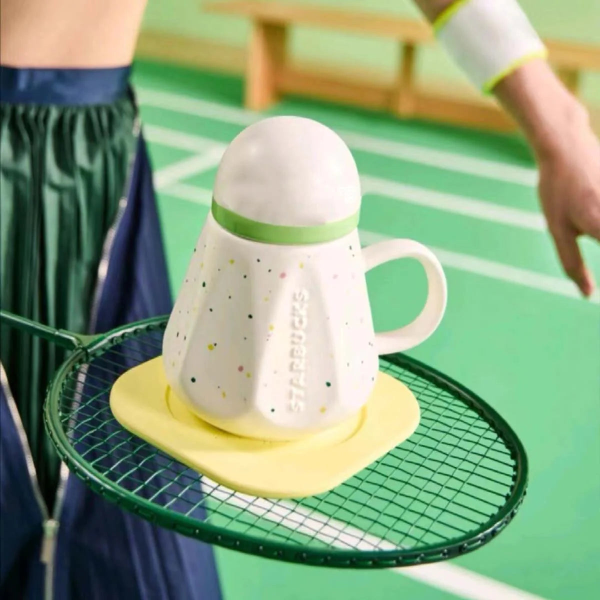 Set de plato y taza 414ml Starbucks China 2024 Badminton Series