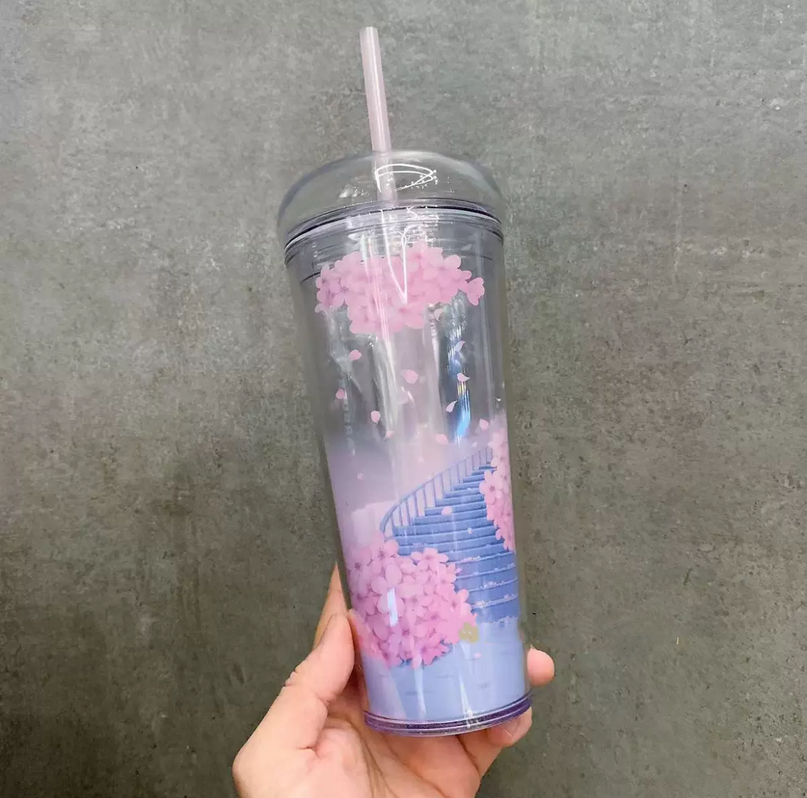 Sakura / Cherry Blossom Garden Vaso con Popote Hongkong Primavera 2024