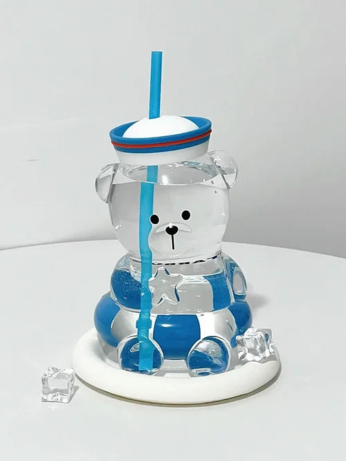 Summer Beach Bear Shaped Glass Cup China Summer 2024