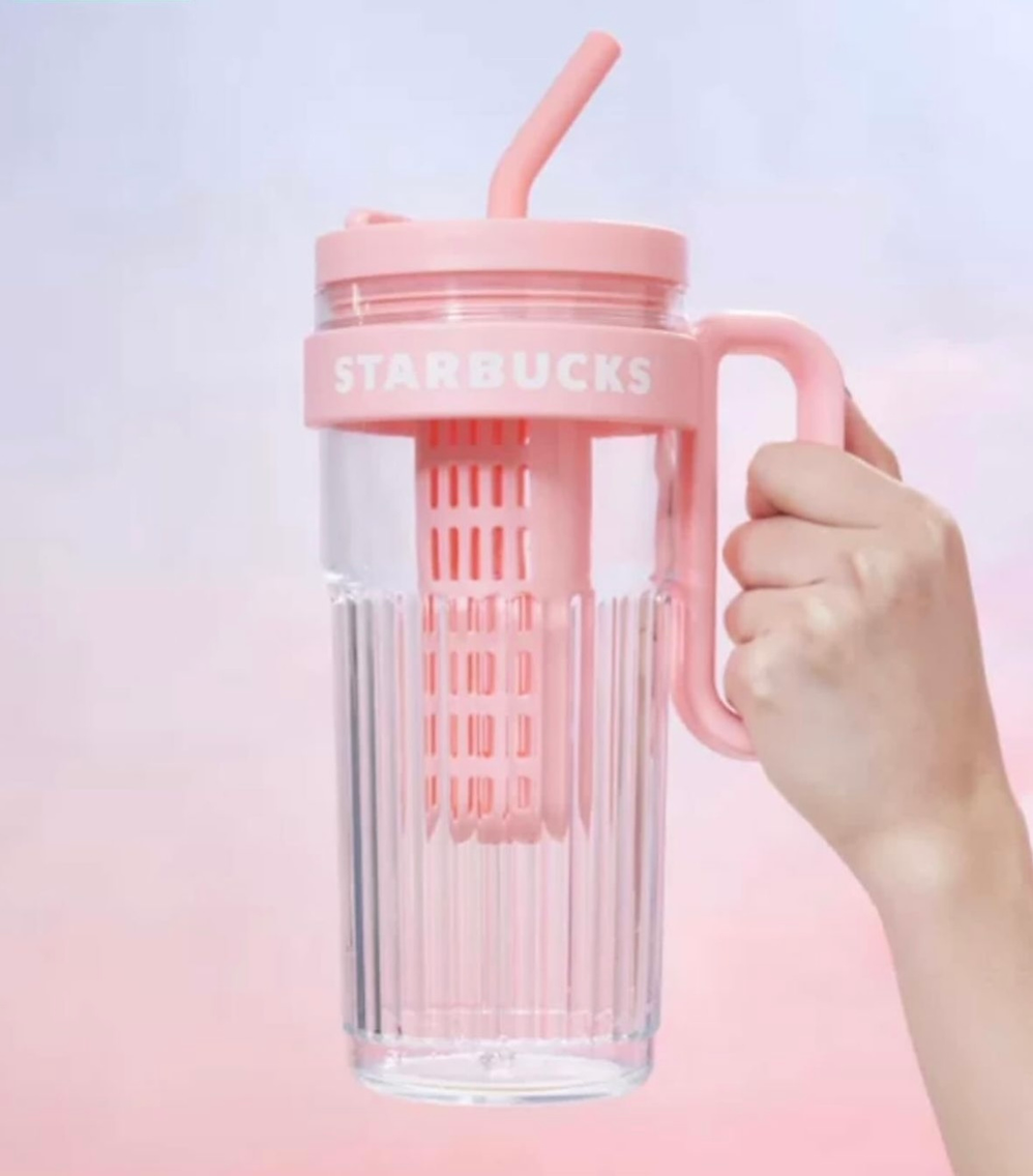 Summer Termo Rosa con Popote, Colador y Agarradera