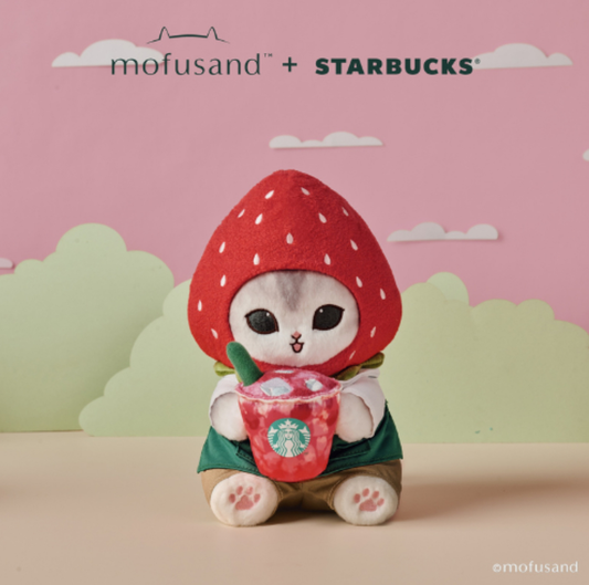 Barista Peluche Strawberry Mofusand x Starbucks Singapore 2025