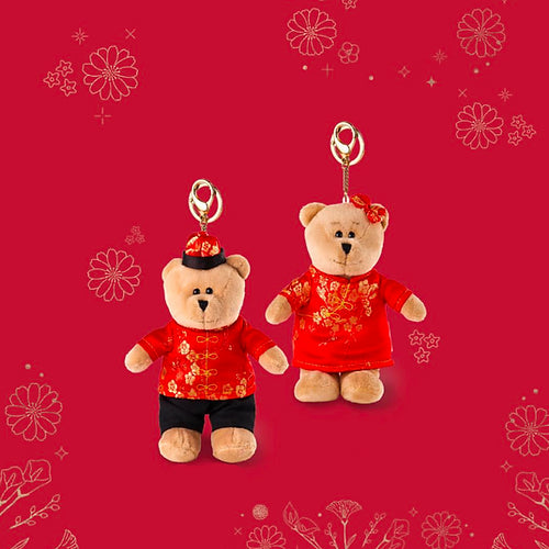 Bearista Llavero Pareja Couple Red & Black Lunar Luxury