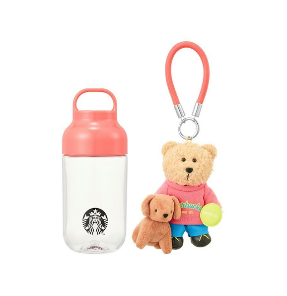 Botella de Agua con Llavero Bearista y Perro Korea Festival Collection 2025 430ml