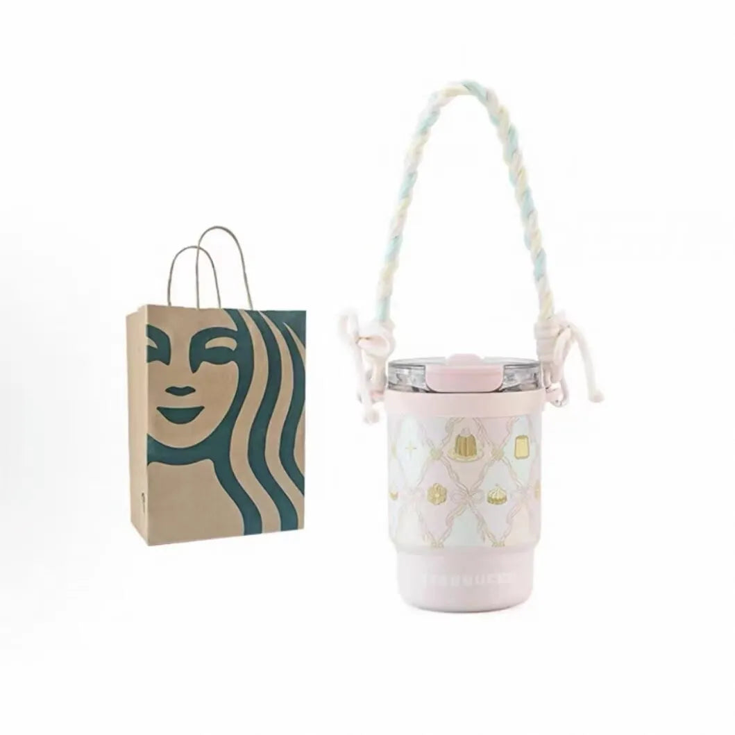 Vaso rosa de acero inoxidable Starbucks 2026 China Summer Dessert Party Pink 15oz