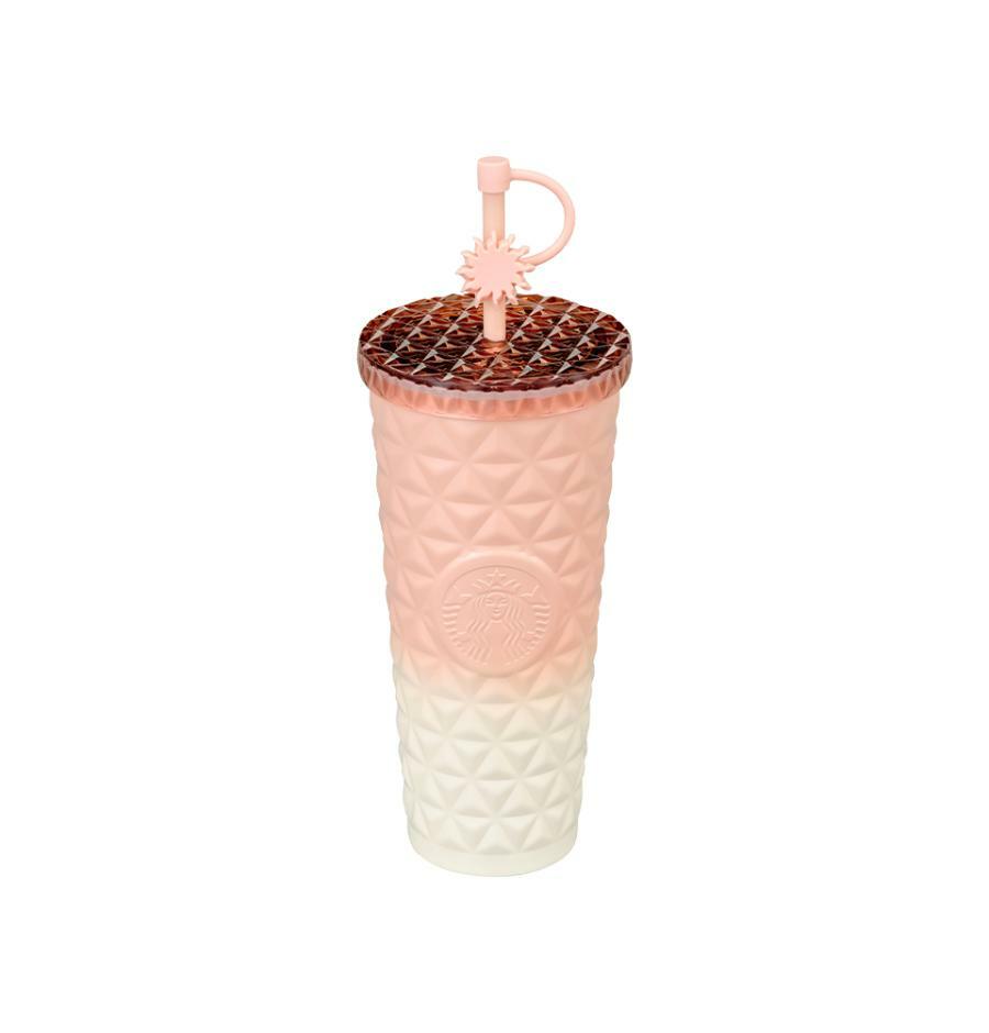 Vaso Dion de Acero Inoxidable Sunset Summer Dion Starbucks Korea 2025 Summer season1 series Pink Gradient Straw Cup 591ml 20.8oz