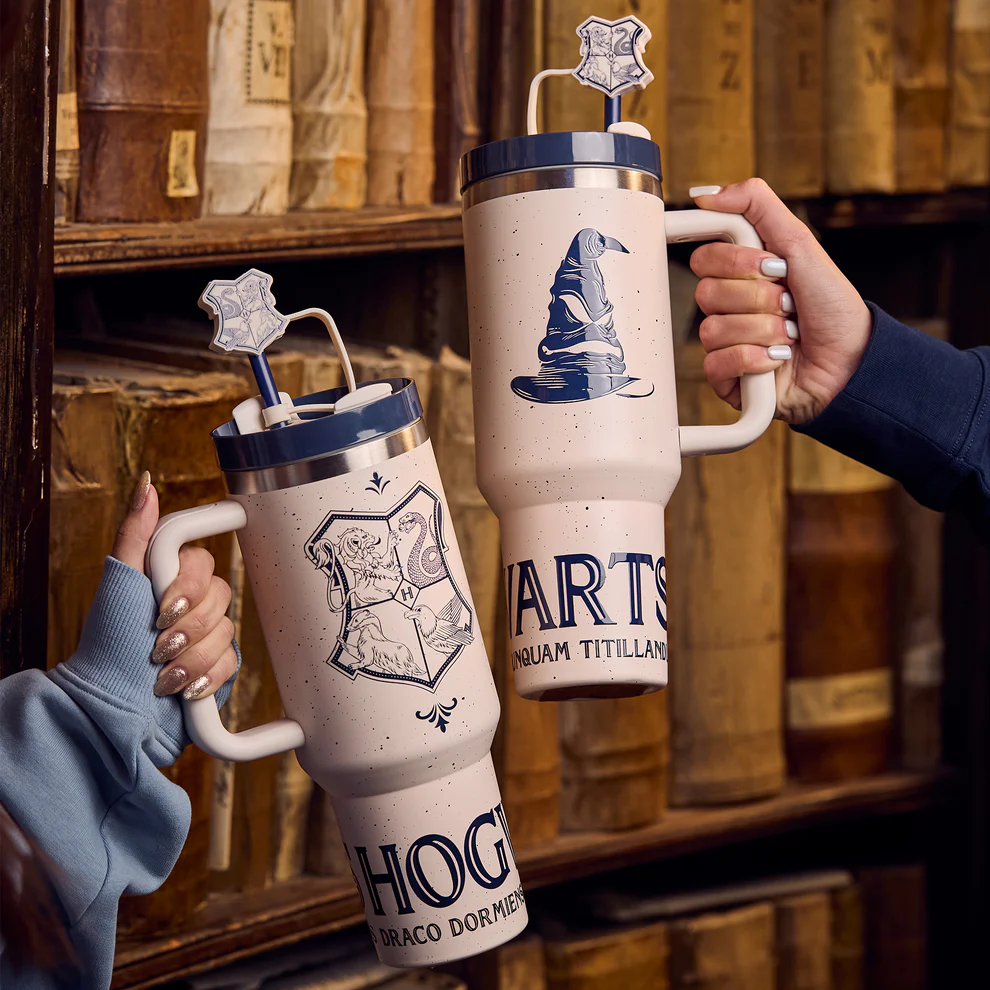 Termo de Acero Inoxidable Hogwarts Crest Cup & Straw