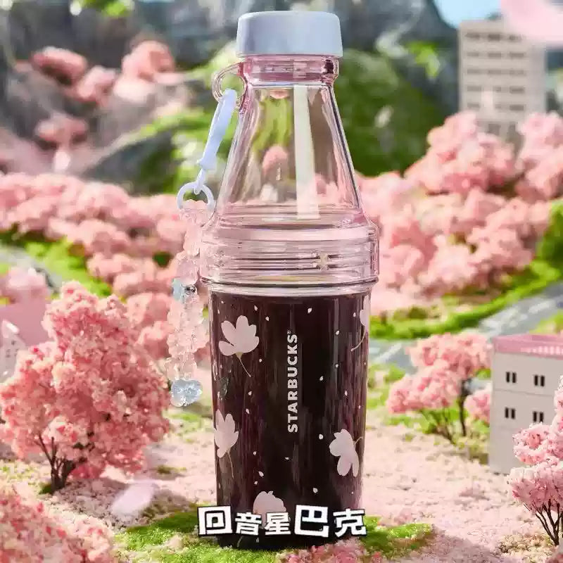 Termo de Plástico con Charm Starbucks China 2025 Sakura Series 591ml 20.8oz