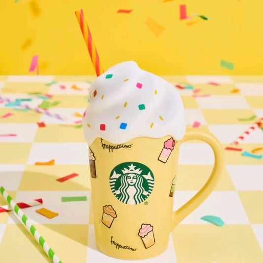 Taza de Ceramica Starbucks China 2025 Summer Frappuccino Party Series  345ml 12.14oz