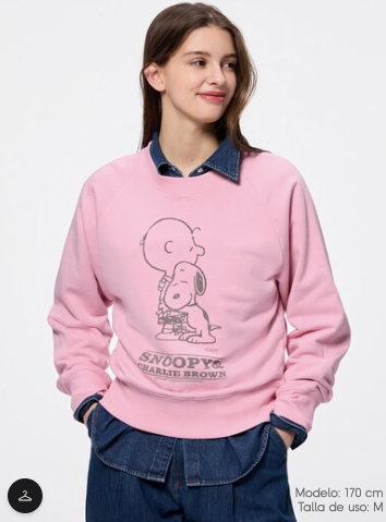Sudadera de tela Reciclada GU x Peanuts | Edición AMOR con Snoopy