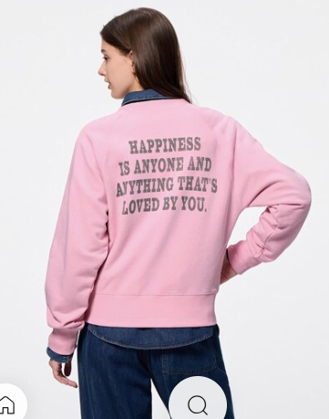 Sudadera de tela Reciclada GU x Peanuts | Edición AMOR con Snoopy