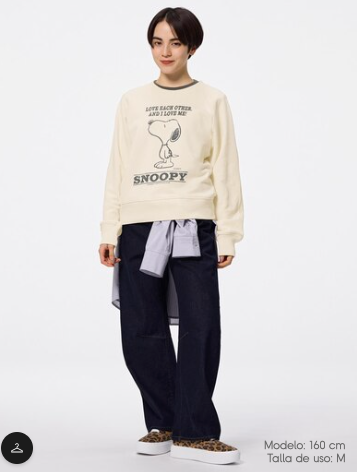 Sudadera de tela Reciclada GU x Peanuts | Edición AMOR con Snoopy