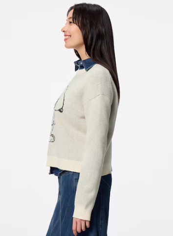 Jersey cuello redondo GU x Peanuts | Edición AMOR con Snoopy