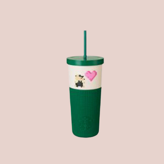 Vaso de Acero Inoxidable con Popote Starbucks Taiwan 2025 Bear Adventure Game Series  636ml 22.38oz