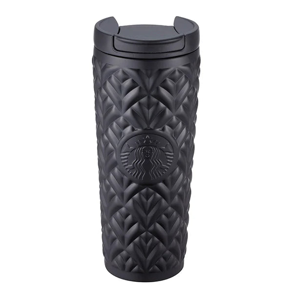 Vaso de acero inoxidable con diseño de hojas negras Starbucks Taiwan 2026 summer1 season series Black Leaf Pattern Art Stainless Steel Cup 591ml