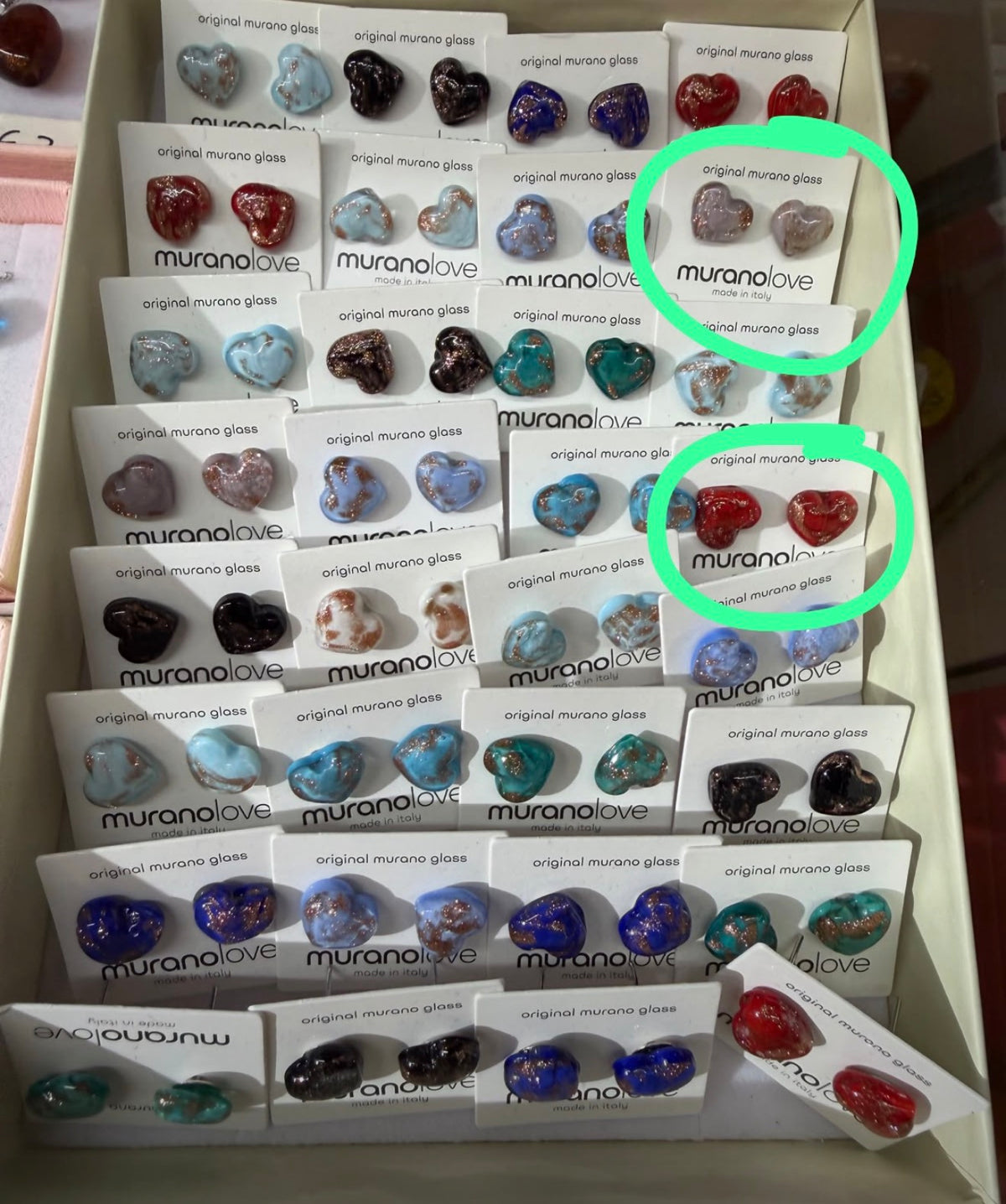 Aretes cristal de murano Florencia