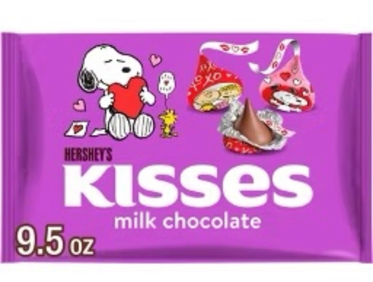 Hershey's Kisses Valentine's Day Milk Chocolate Snoopy and Friends Candy - 9.5oz