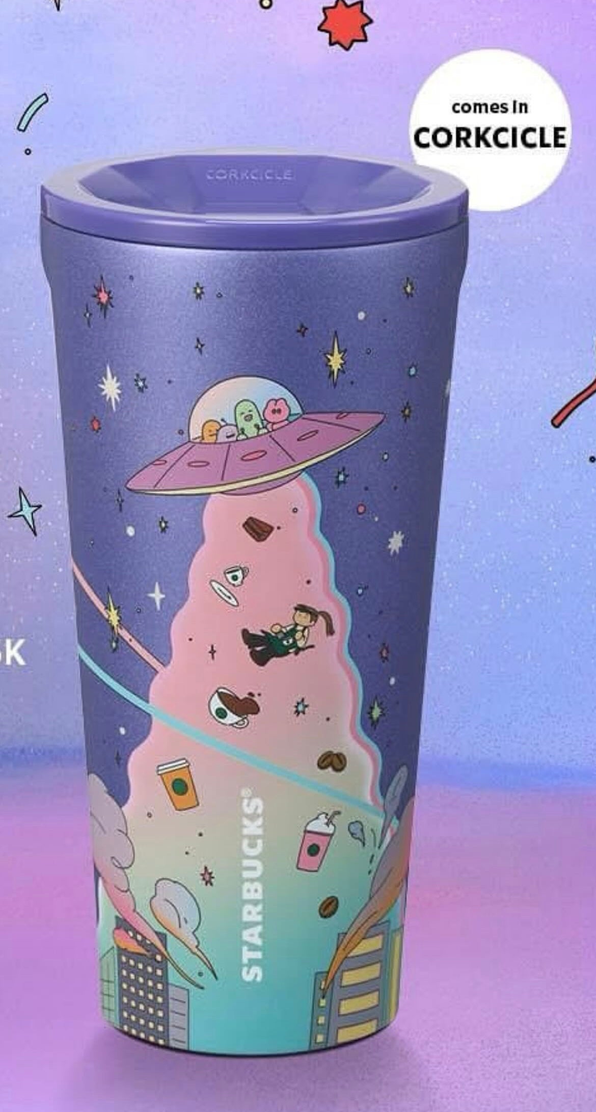 Starbucks Corkcicle morado
