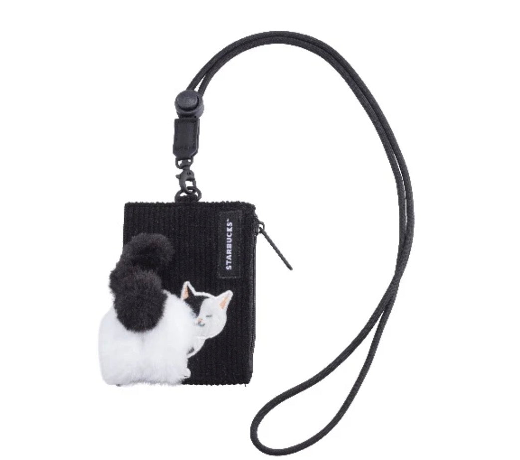 Starbucks Taiwan 2026 Summer Season1 Series Black and White Cat ID Holder